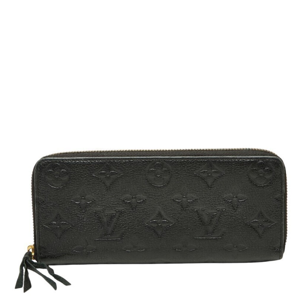 Louis Vuitton Monogram Empreinte Zippy Wallet Long Round Zipper Black Leather